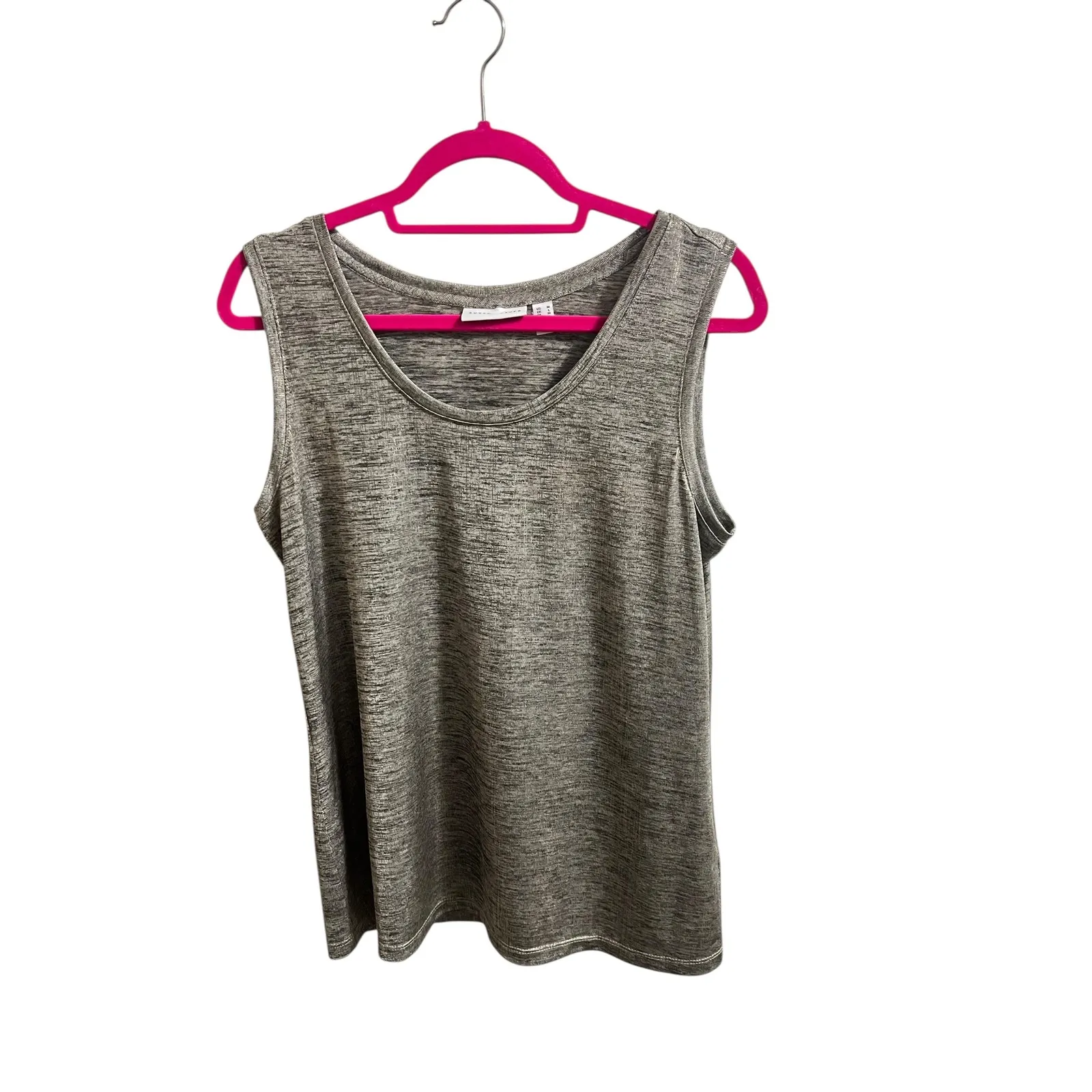 Susan Graver Women Tank Top M Metallic Gray Gold Sleeveless NYE Holiday Party - Image 2