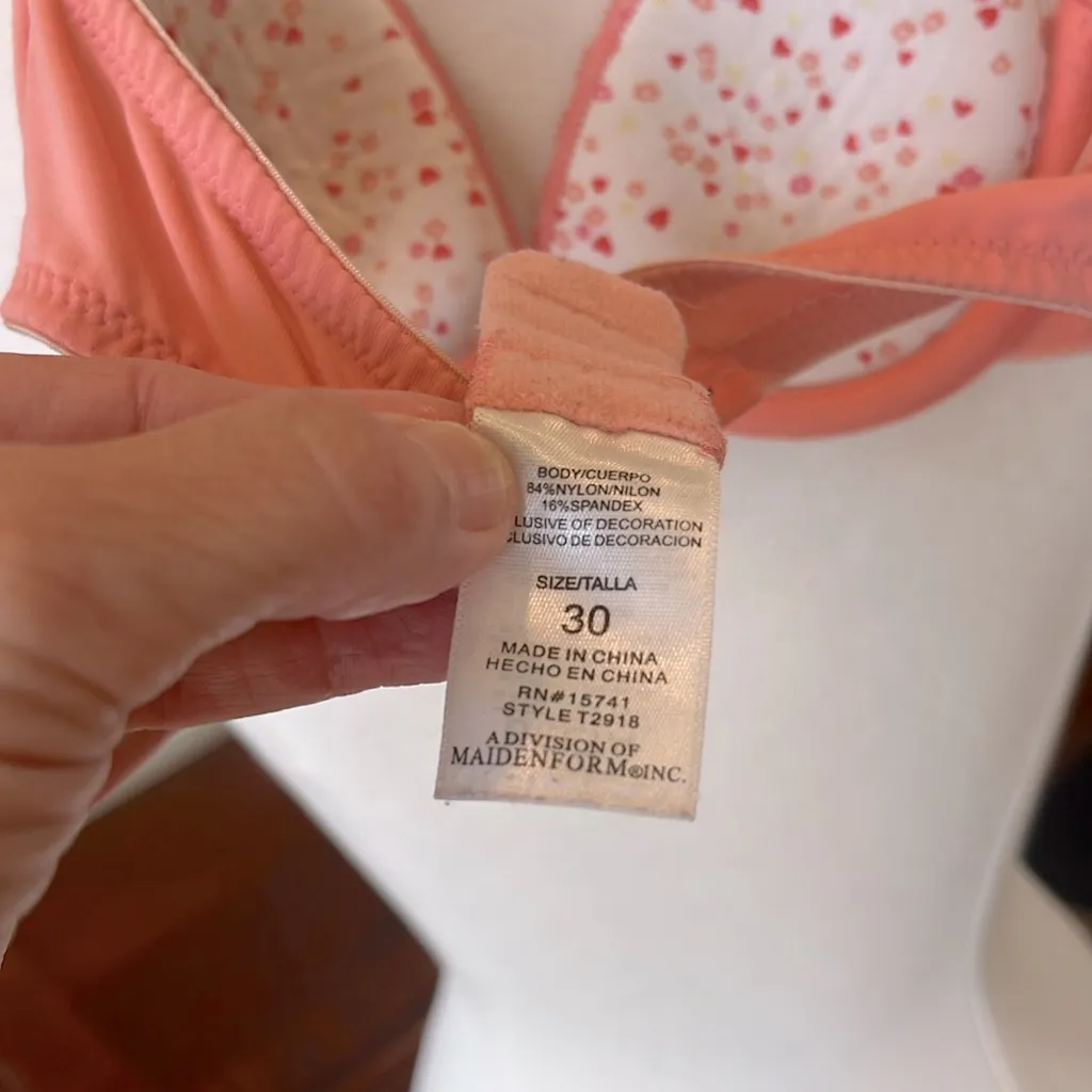 Lacey Peach Halter Bra Size 30 Orange - Image 6