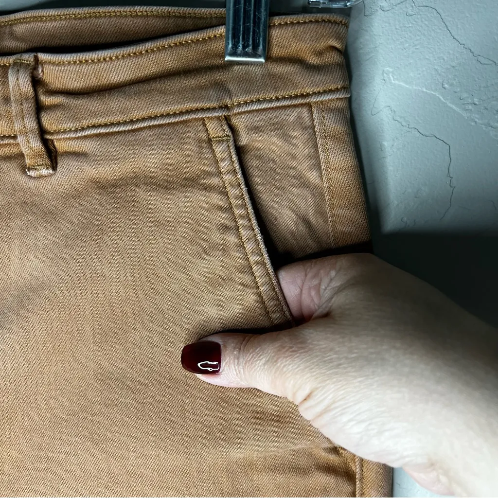 Everlane The Slim Leg Crop High Rise Straight Brass Twill Pants - Image 5