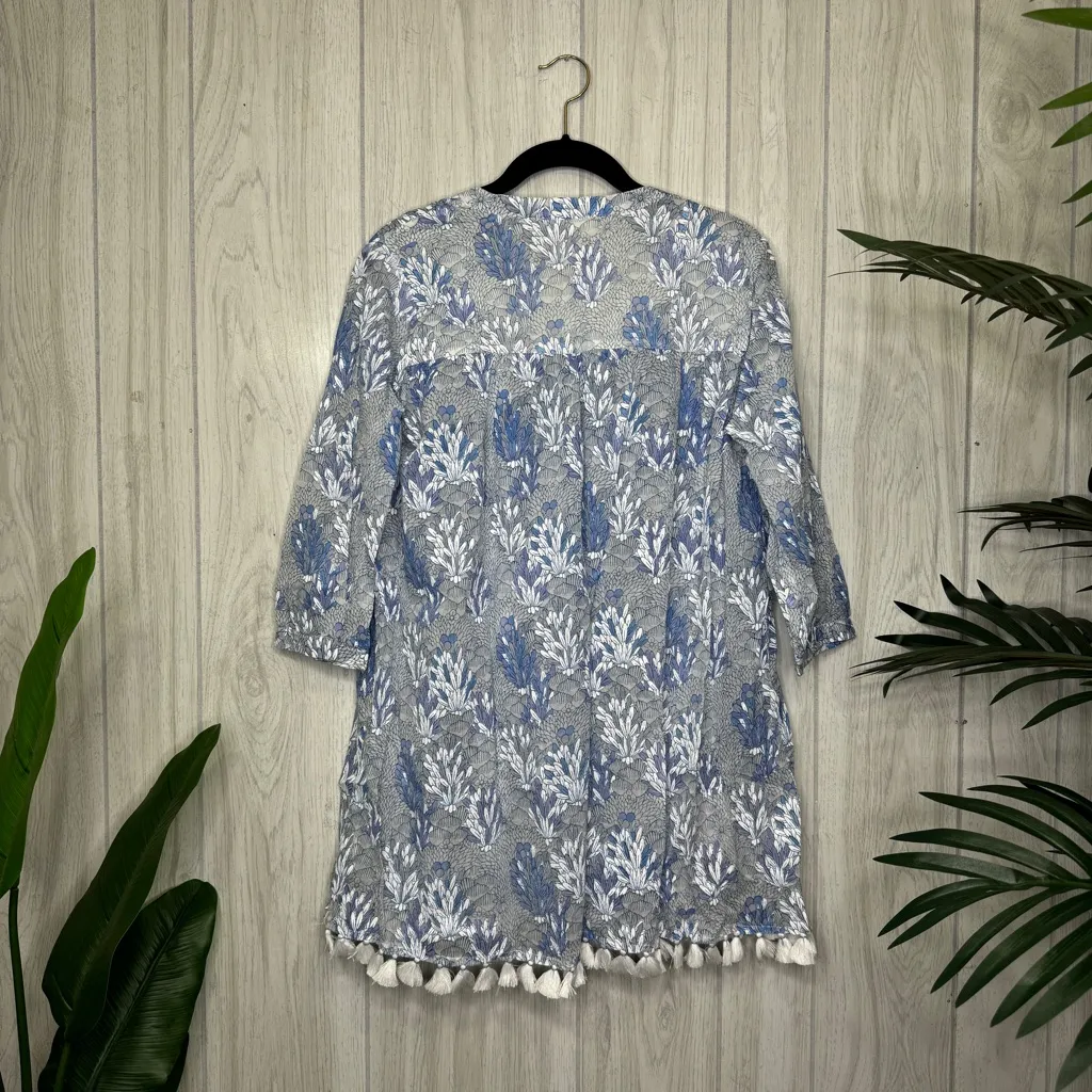 Roller Rabbit 100% Cotton Ugyen Leaves Serafina Tunic Coverup size S Small - Image 3
