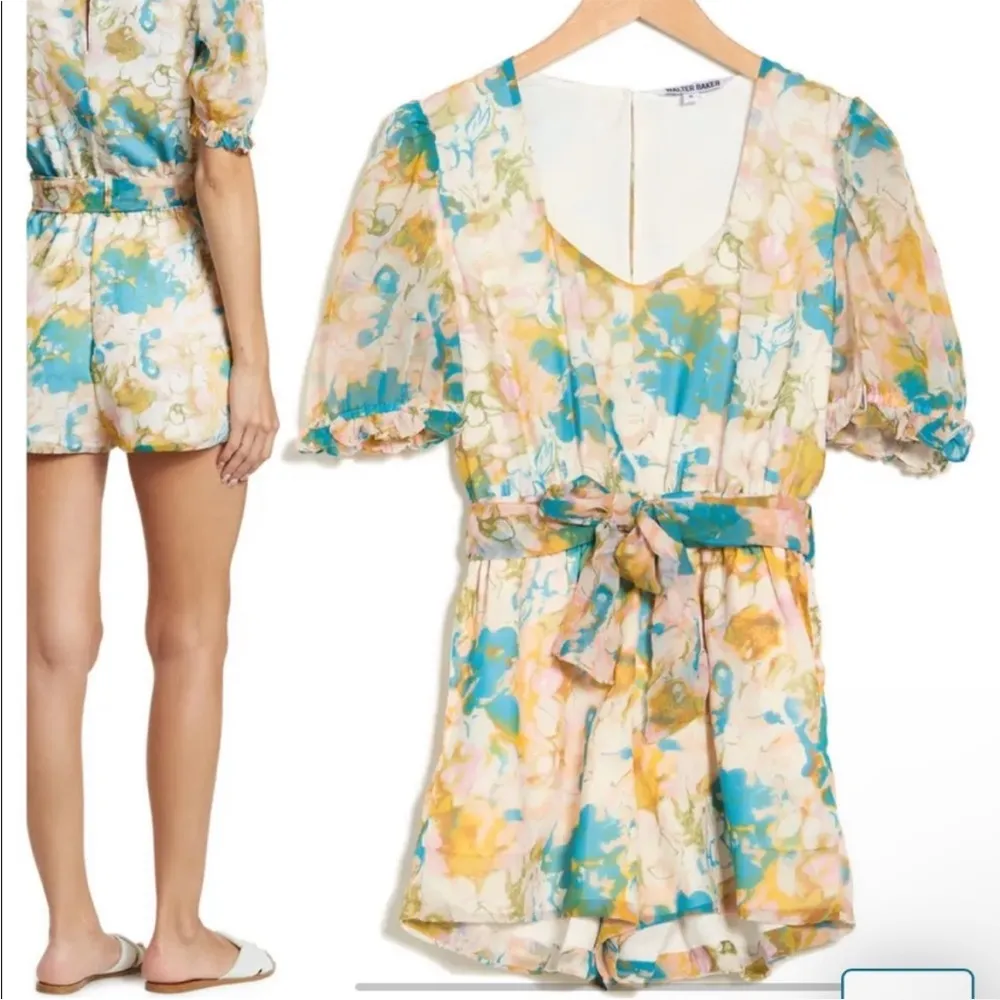 Walter Baker Weslie Romper Water Lillies Size Small - Image 10