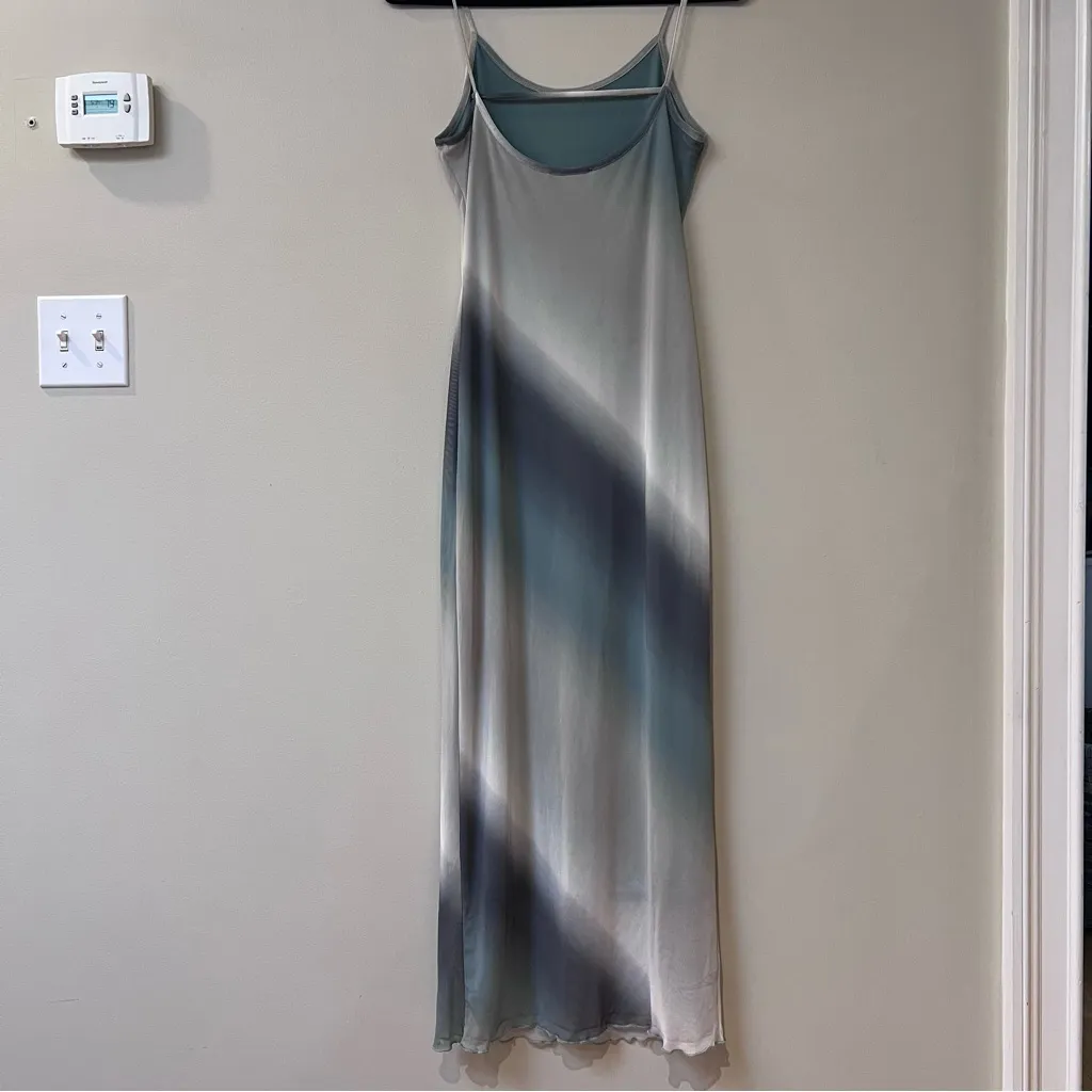 See You Monday Maxi Mesh Blue Dress - Image 2