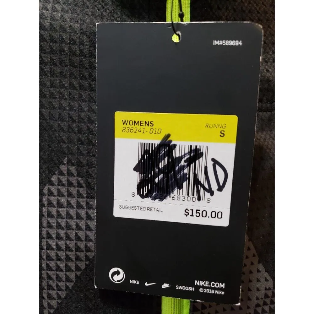 Nike Womens Black Volt Flex Running Trail Packable Full Zip Jacket Size Small - Image 7