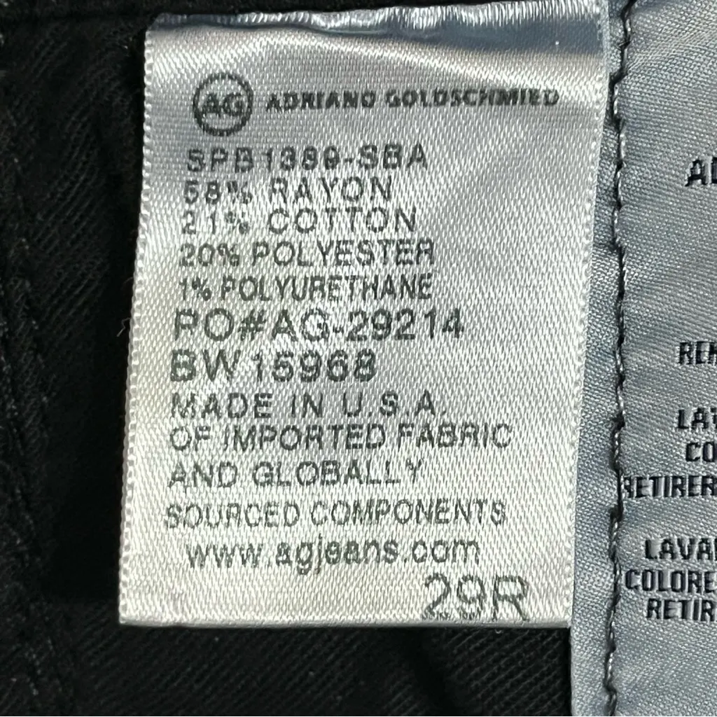 AG Adriano Goldschmied Pants Size 29 R Black The Legging Super Skinny Ankle‎ - Image 11