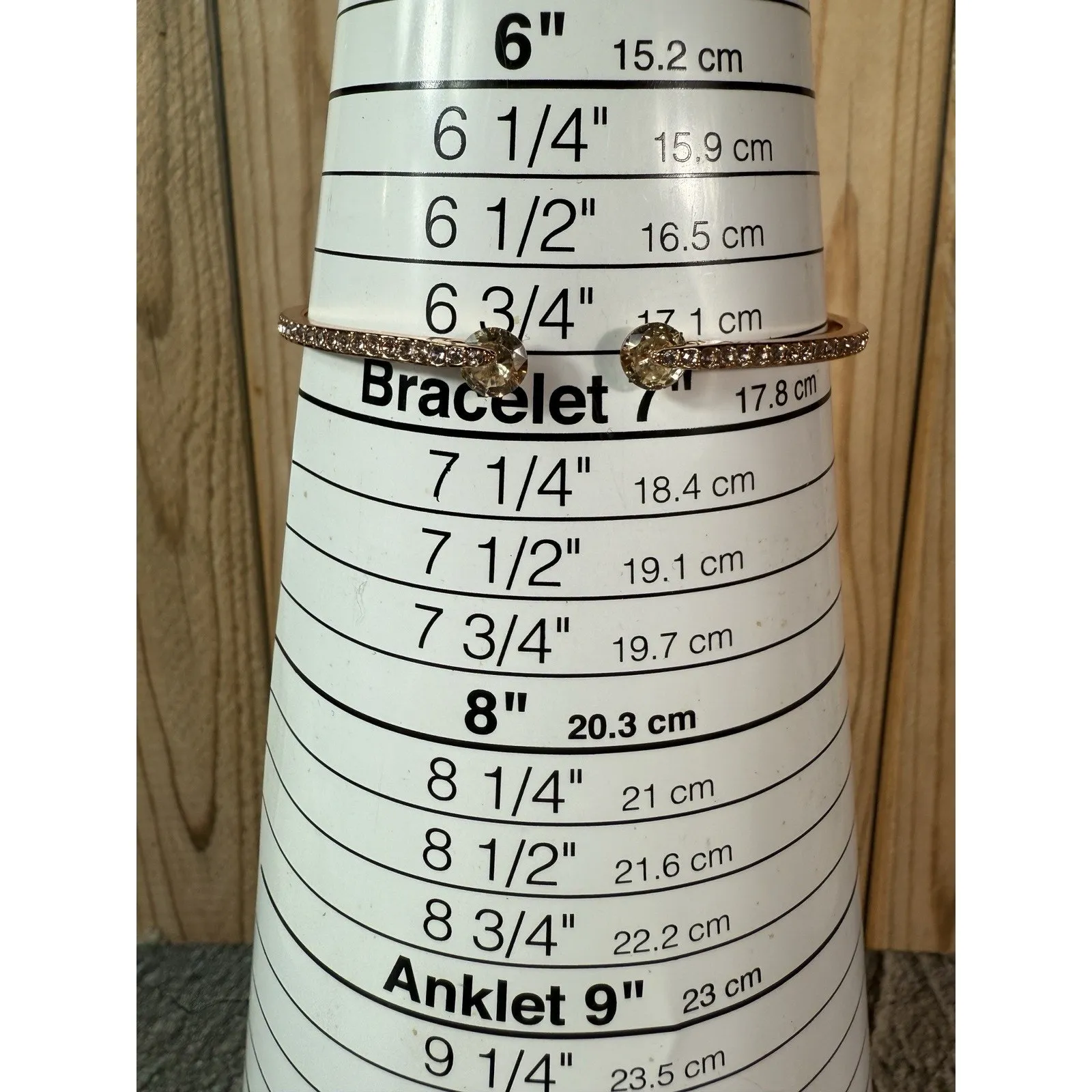 Givenchy EUC  Rose Gold Floating Stone Cuff Hinge Bracelet 7-8" - Image 7