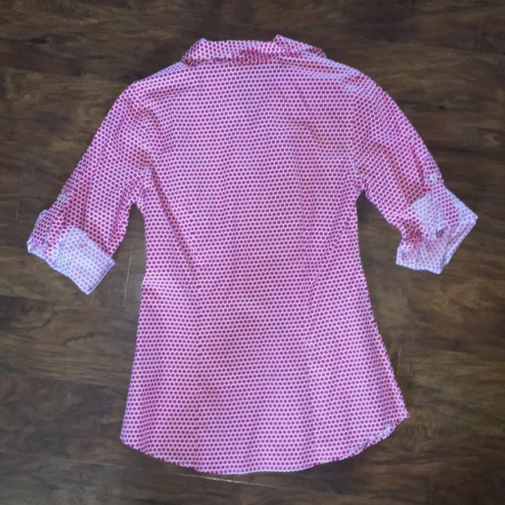 Van Heusen Polka Dot Button Down Shirt XS - Image 4