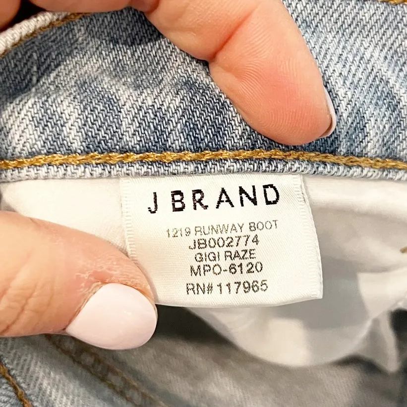 J. Crew High Rise Runway Bootcut Raw Hem Jeans in Gigi Raze Blue 25 - Image 4