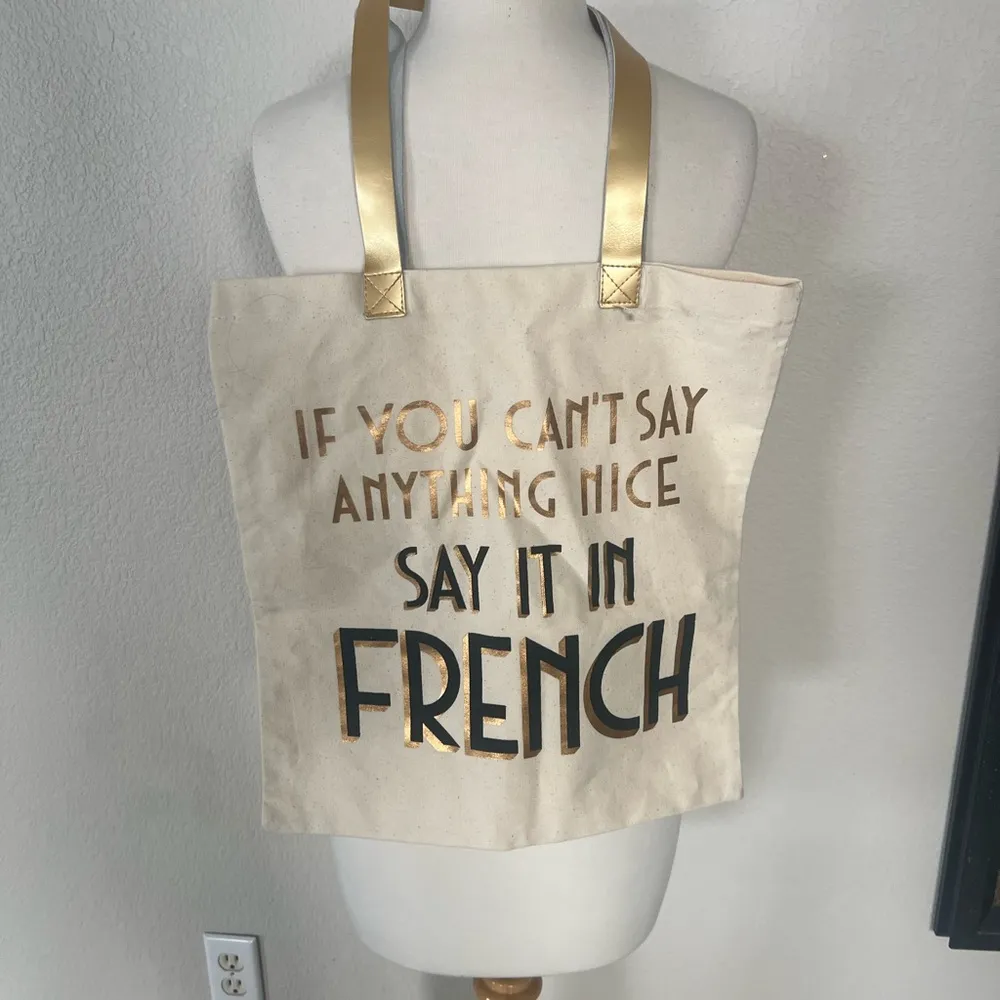 If You Can't Say Anything Nice Say It In French Tote Bag - Image 2