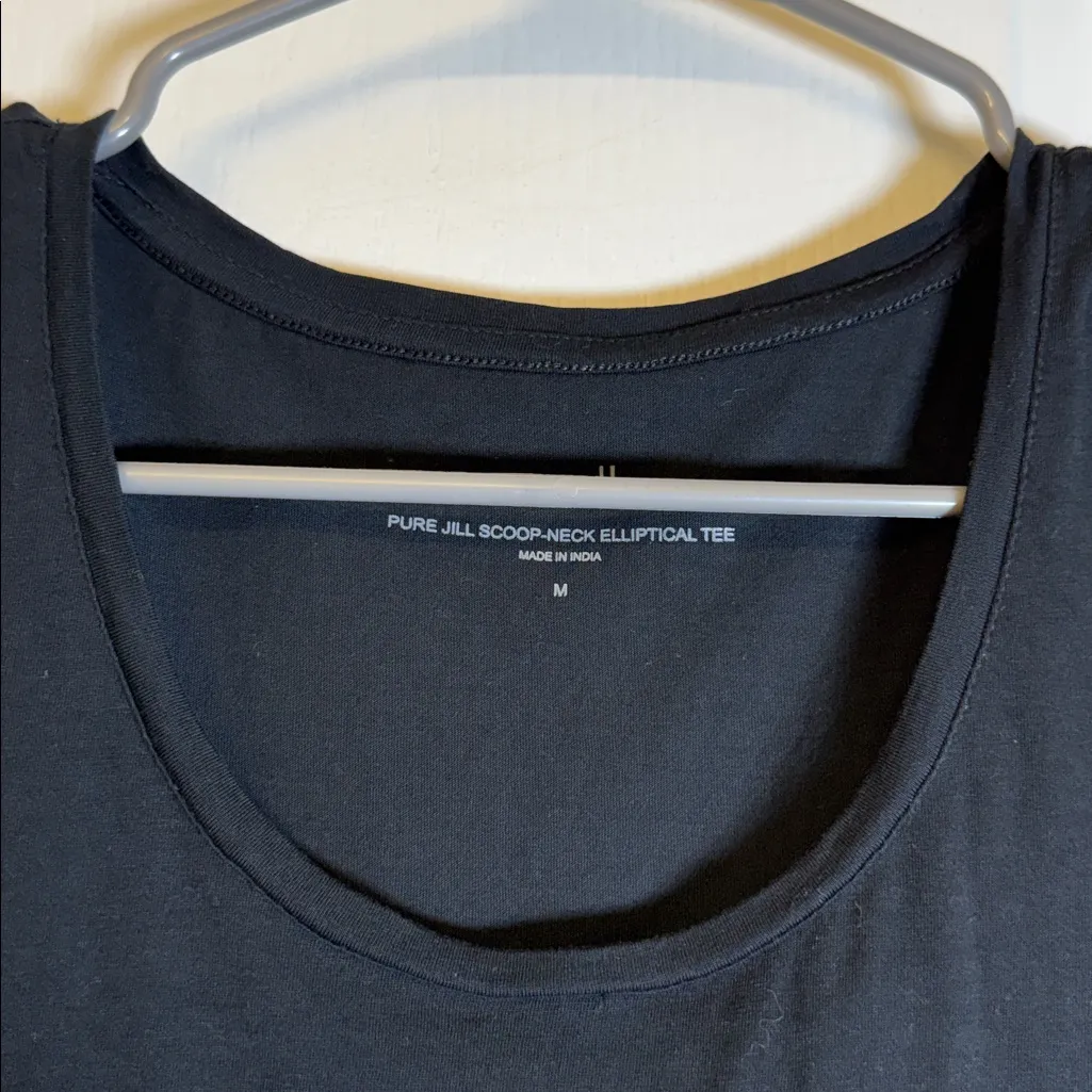 Purejill J. Jill Pure Jill Scoop Neck Elliptical Black Shirt Size Med EUC #2223 - Image 4