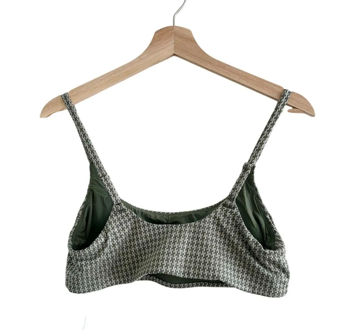 Andie Swim the Maui Houndstooth Bikini Top in Seagrass M NWT - Image 6