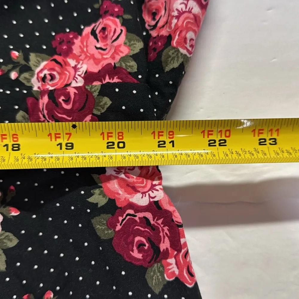 Torrid 26 plus size dark Floral Polka Dot Dress roses fit and flare sleeveless - Image 10