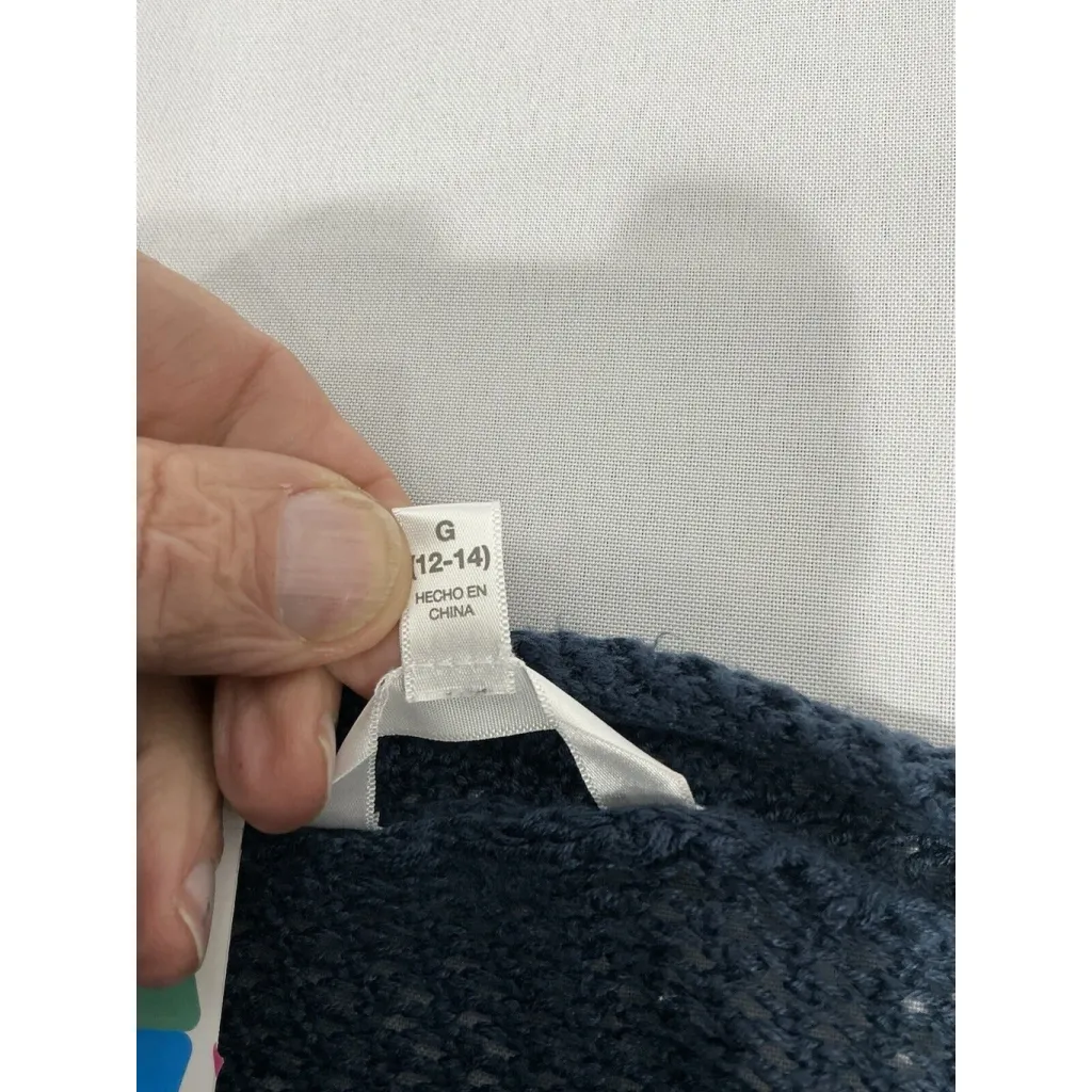 Womans Time & Tru Open Knit Open Front Short Sleeve Cropped Cardigan Large - Image 4