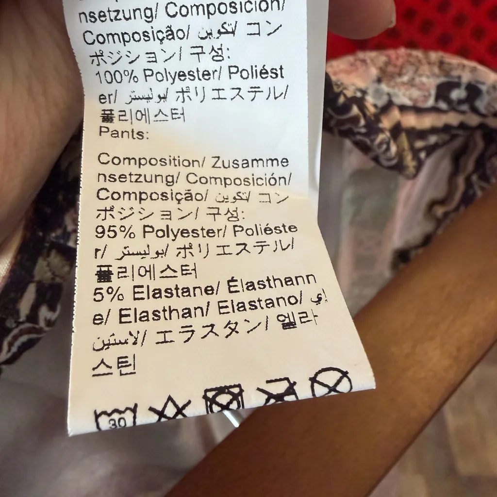 Emery Rose Floral Pink Women's Pants Bohemian Size XL length 31 inches - Image 7