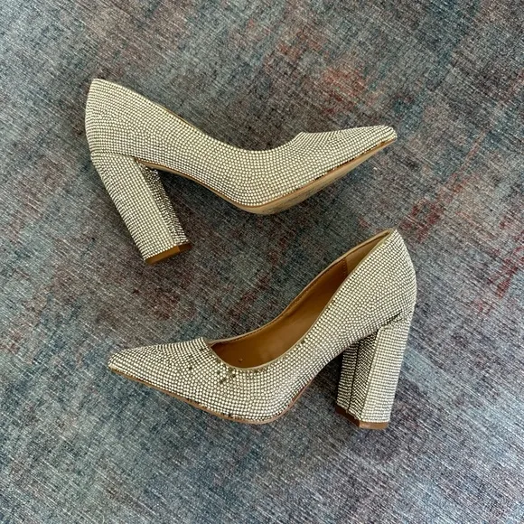 Crystal Block Heels size 6.5 Women - Image 1