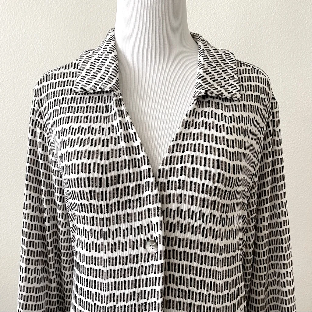 Chico’s Travelers Classic Palazzo Print Duster Jacket 2/Medium - Image 5