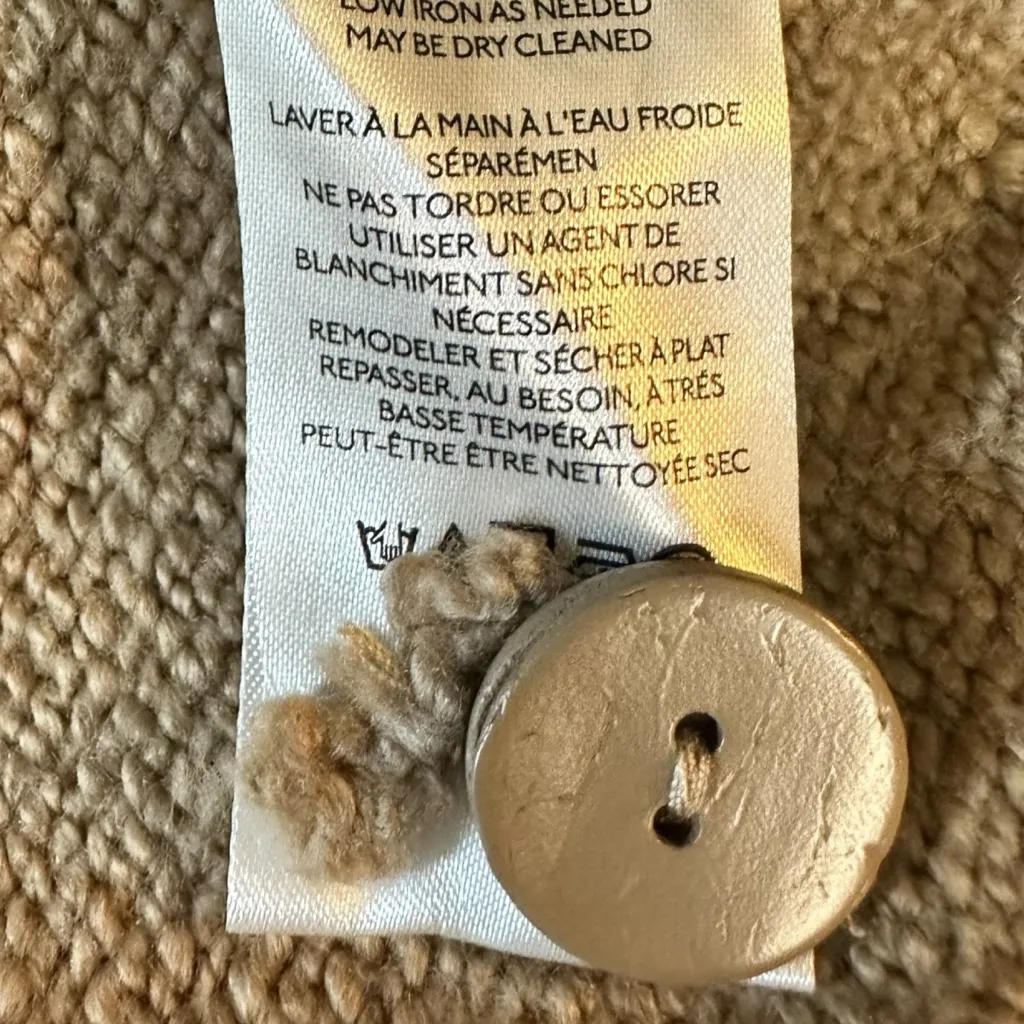 Pilcro Cropped & Collared Cable-Knit Cardigan Sweater Size 1X Tan Neutral - Image 12