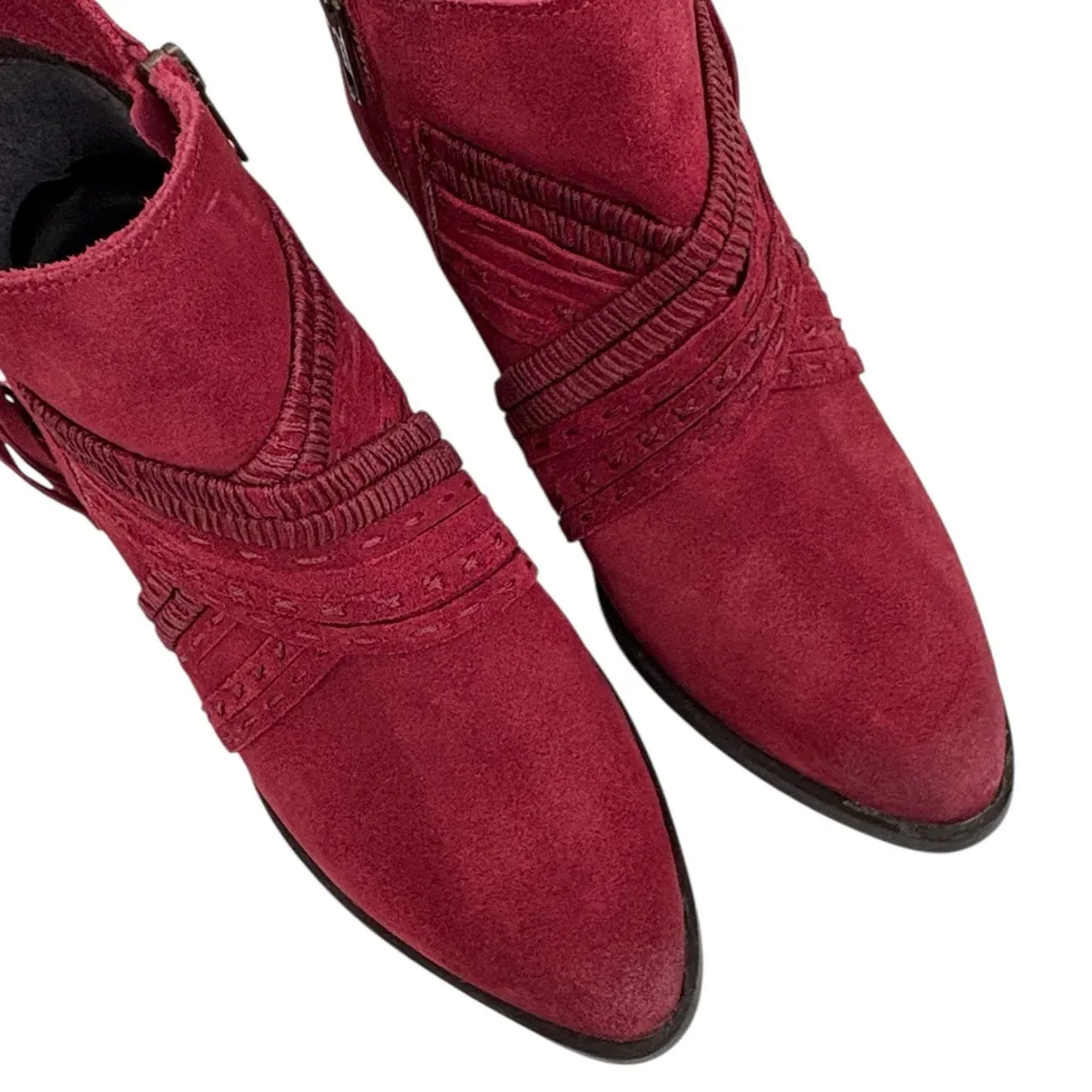 Naughty Monkey EUC  Leather Ankle Boots Red Size 9 - Image 7