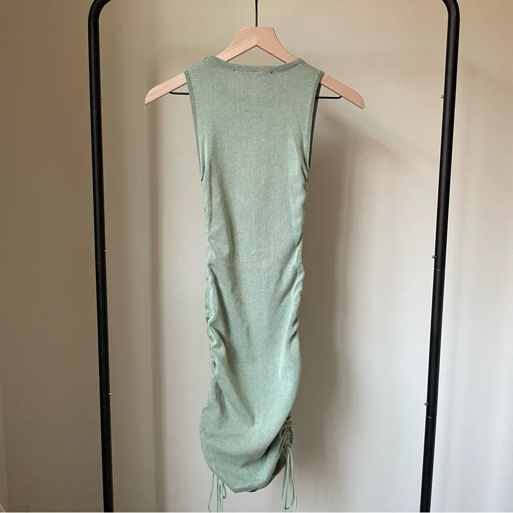 Lioness / Princess Polly Military Minds Mini Ruched Side-Tie Dress in Sage Green - Image 2