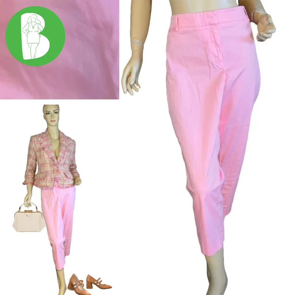 NEW YORK & COMPANY PINK COTTON & SPANDEX CROPPED TROUSERS (18) - Image 2