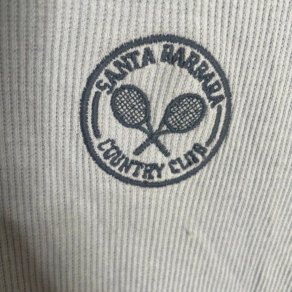 Wild Fable Baby Blue Lettuce Hem Crop Santa Barbara Country Club Shirt Large - Image 2