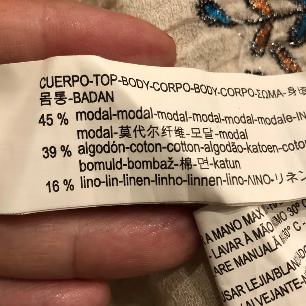 Zara embroidered light jacket fringe hem tie front - Image 8