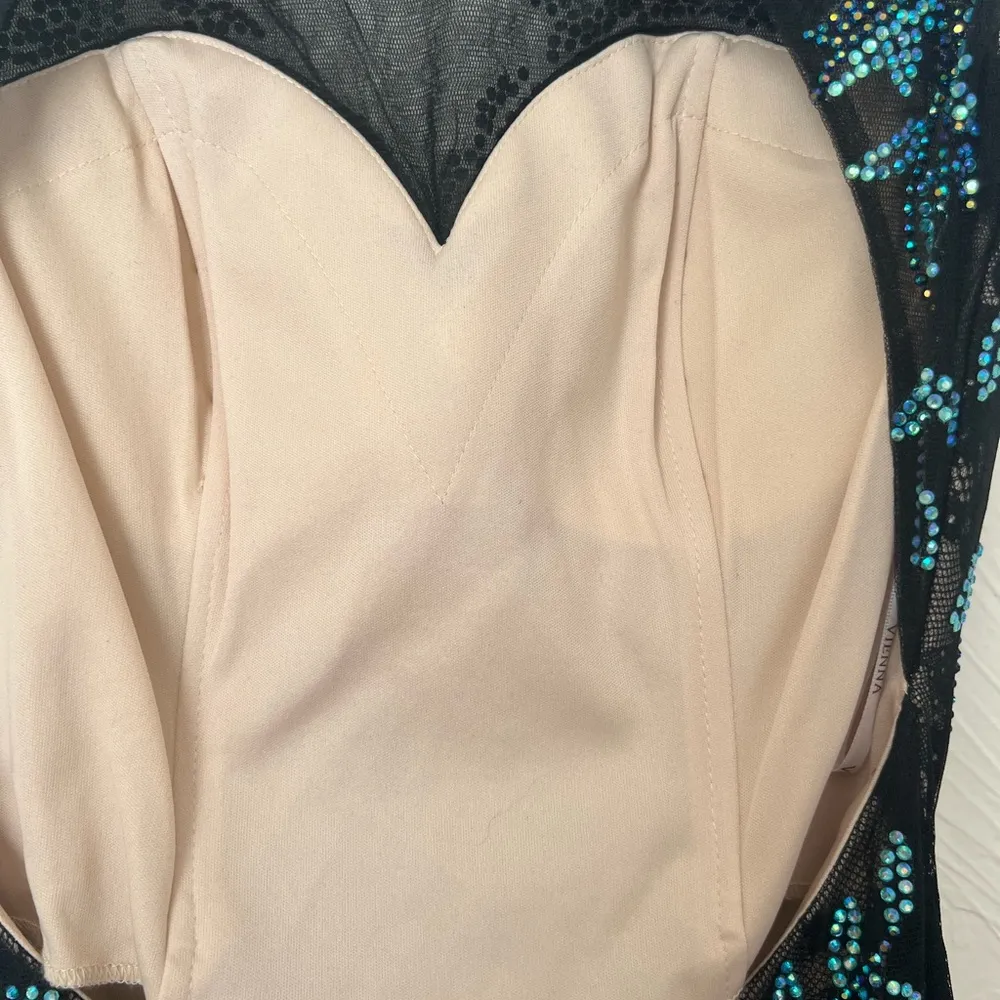 NWT Vienna black rhinestone floral mermaid prom dress size 2 - Image 8