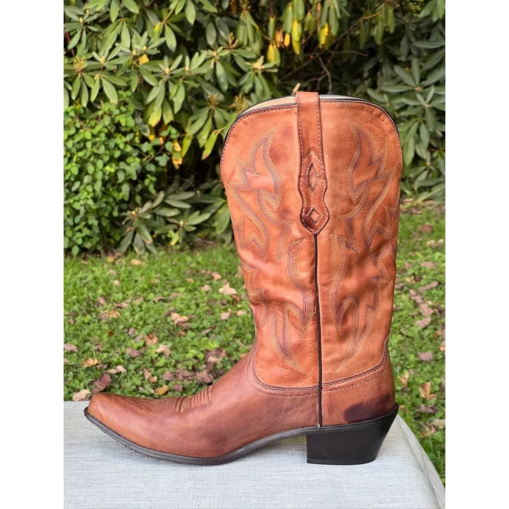 Women's Nocona Deertanned Cow Leather Lantana Cowboy Boots NL1600 size 11B Tan - Image 8
