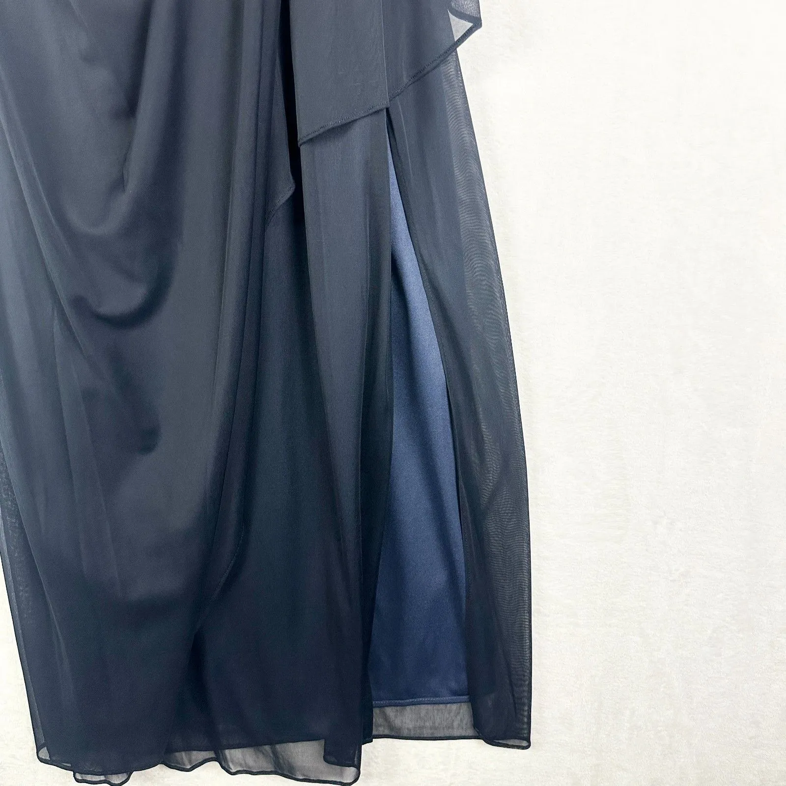 Alex Evenings Camille Cowl Neck Gown Size 12 NEW Navy Embellished Wedding Guest - Image 8