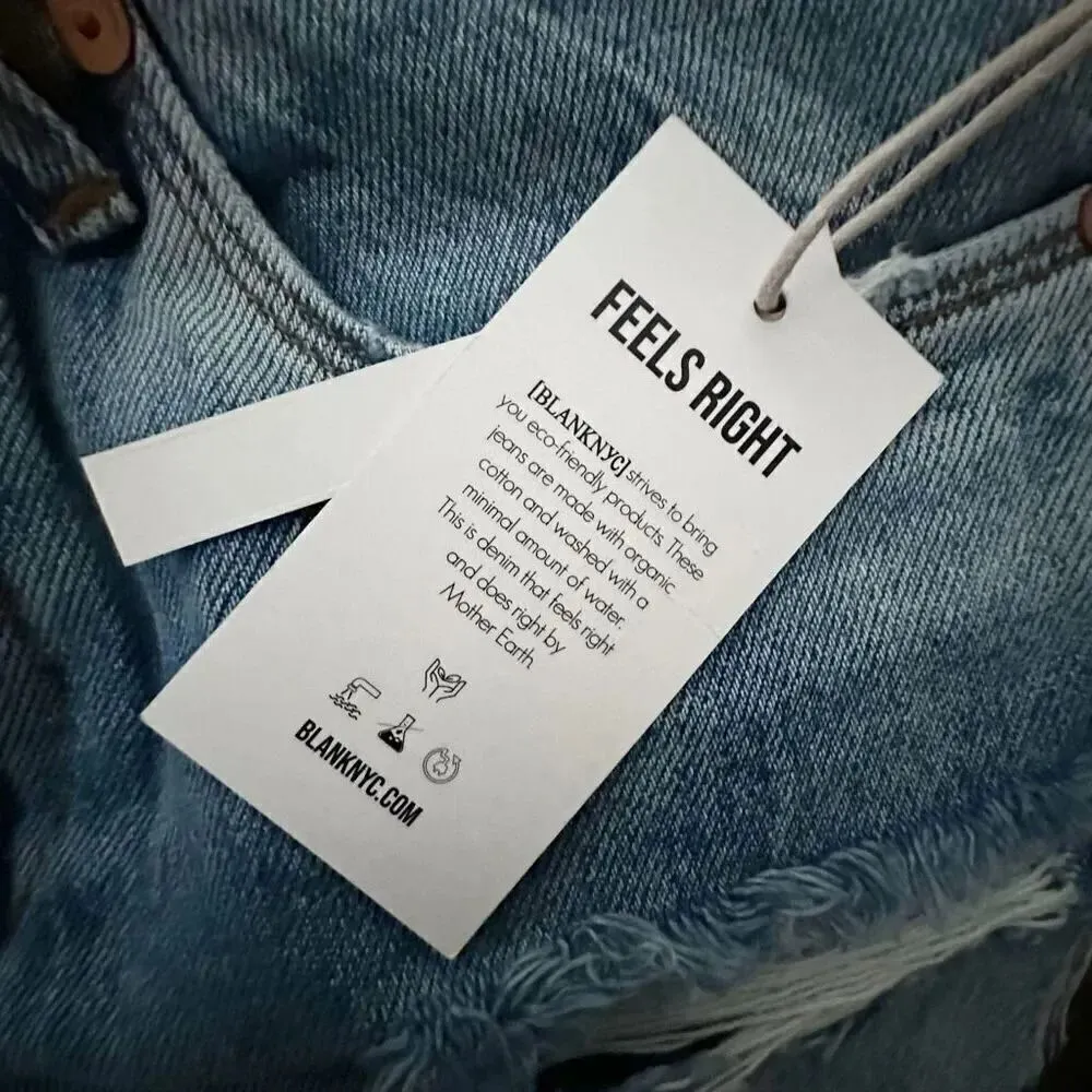 BLANK NYC | NWT The Barrow Blue Denim Shorts Distressed Medium Wash | Size 24, 0 - Image 8