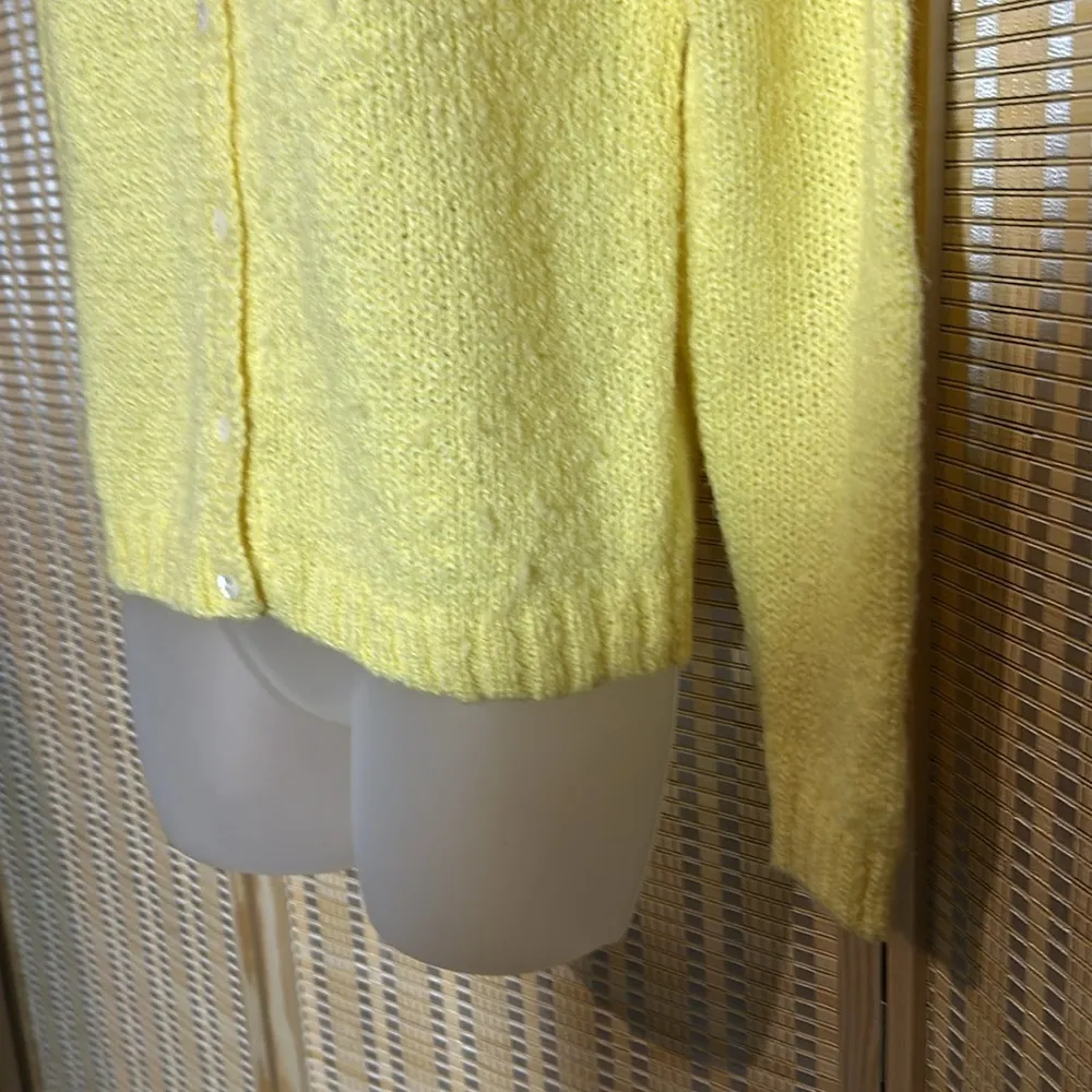 Robert Scott Ltd Vintage Bright Daffodil Yellow Loose Knit Cardigan Sweater 38 Size undefined - Image 5