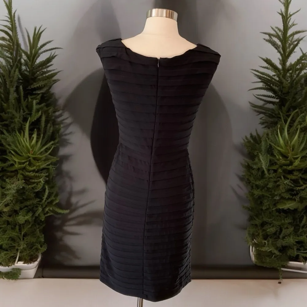 XSCAPE Joanna Chen Sleeveless Bandage Bodycon Pleated Sheath Dress - Image 6