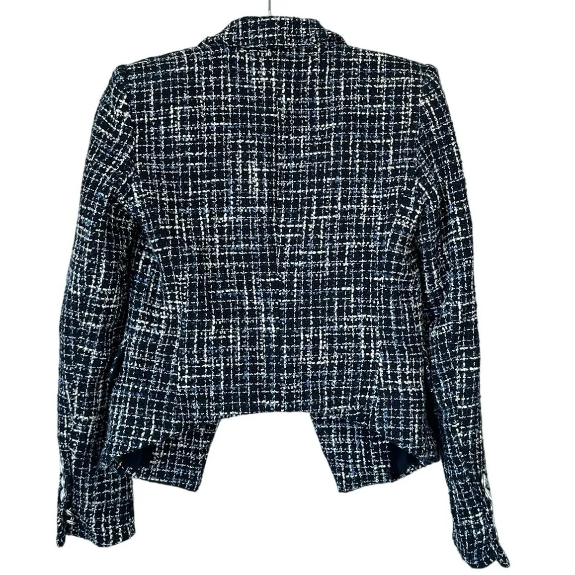 VERONICA BEARD Hosanna Dickey Jacket Blazer Navy Blue Tweed Size 00 - Image 4