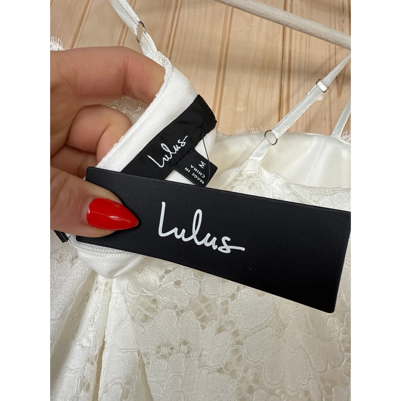 NWT Lulus Instinctively Stunning White Lace Bustier Trumpet Maxi Dress Wedding M - Image 6