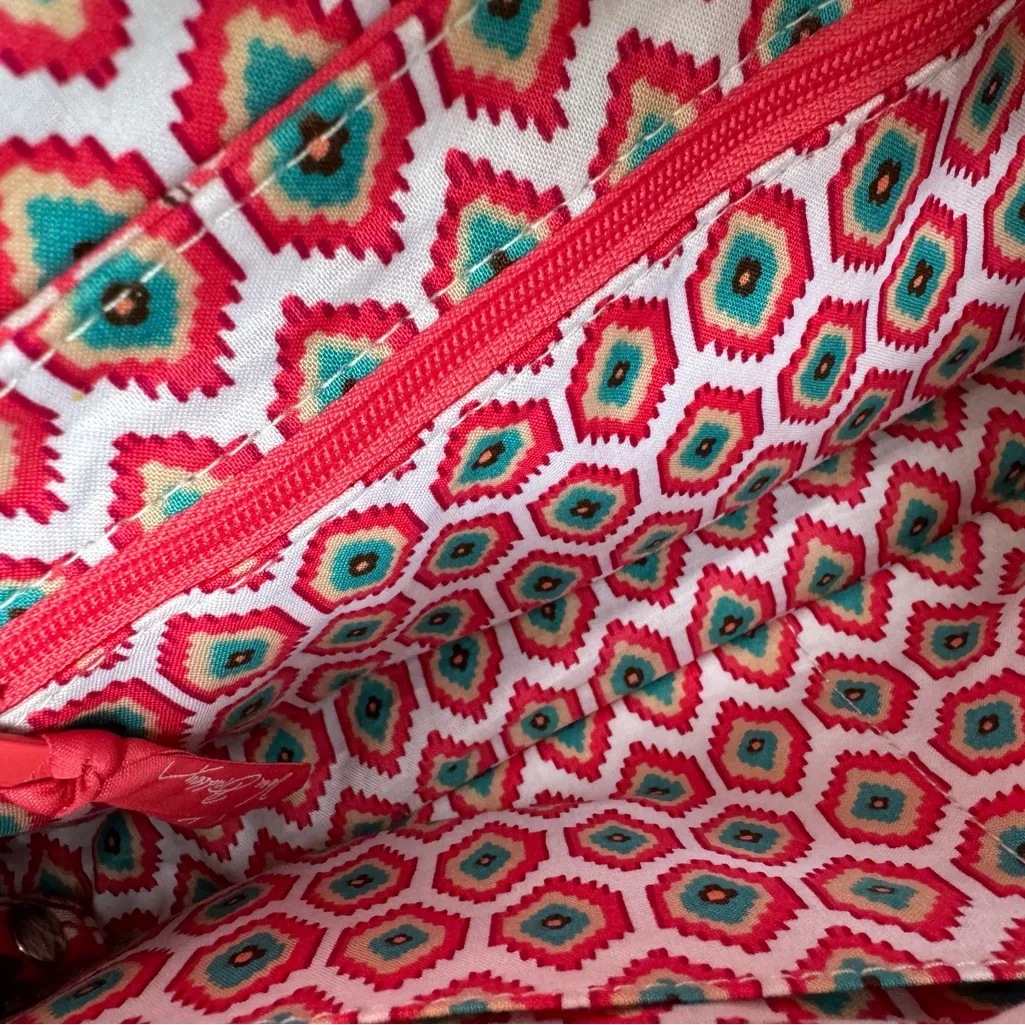 Vera Bradley Knot Just A Clutch Shoulder Bag Pink Paisley‎ Call Me Coral 12x6” - Image 5