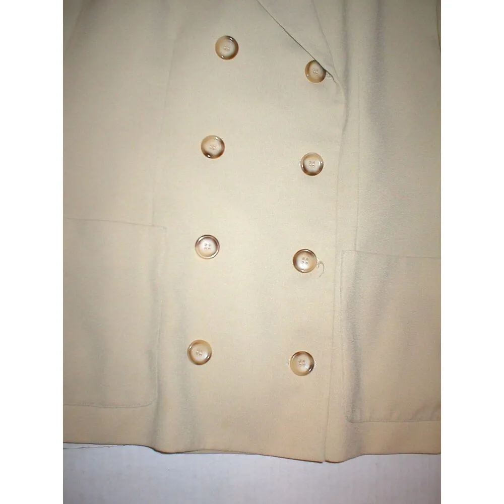Nice Womens 10 Blazer Jacket Office Vintage Jones New York Beige 8 buttons Khaki - Image 3