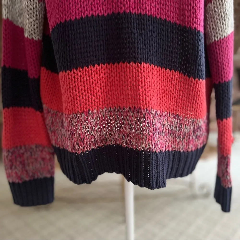 Stitches & Stripes Evereve Pink Blue Striped Knit Sweater M Size M - Image 6