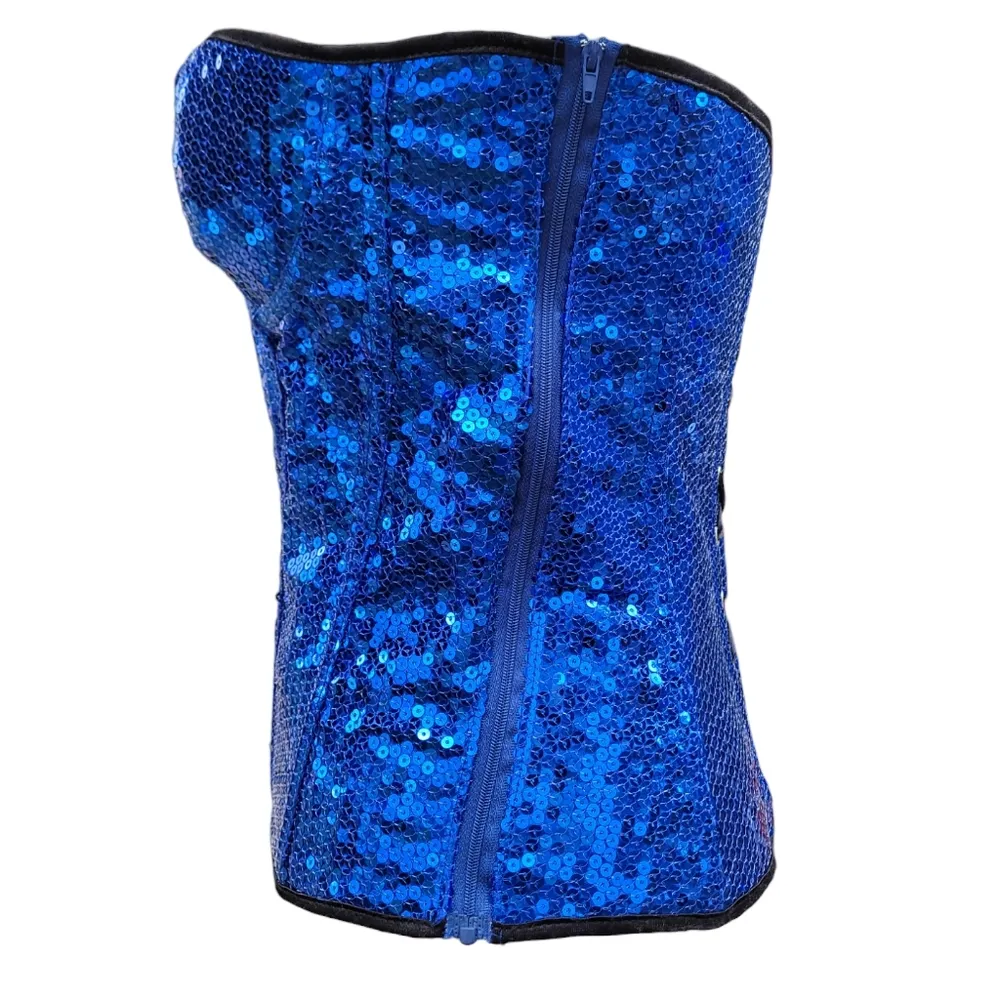 Daisy Corsets | NWT Sequined | Color: Blue | Size: Large - Image 4
