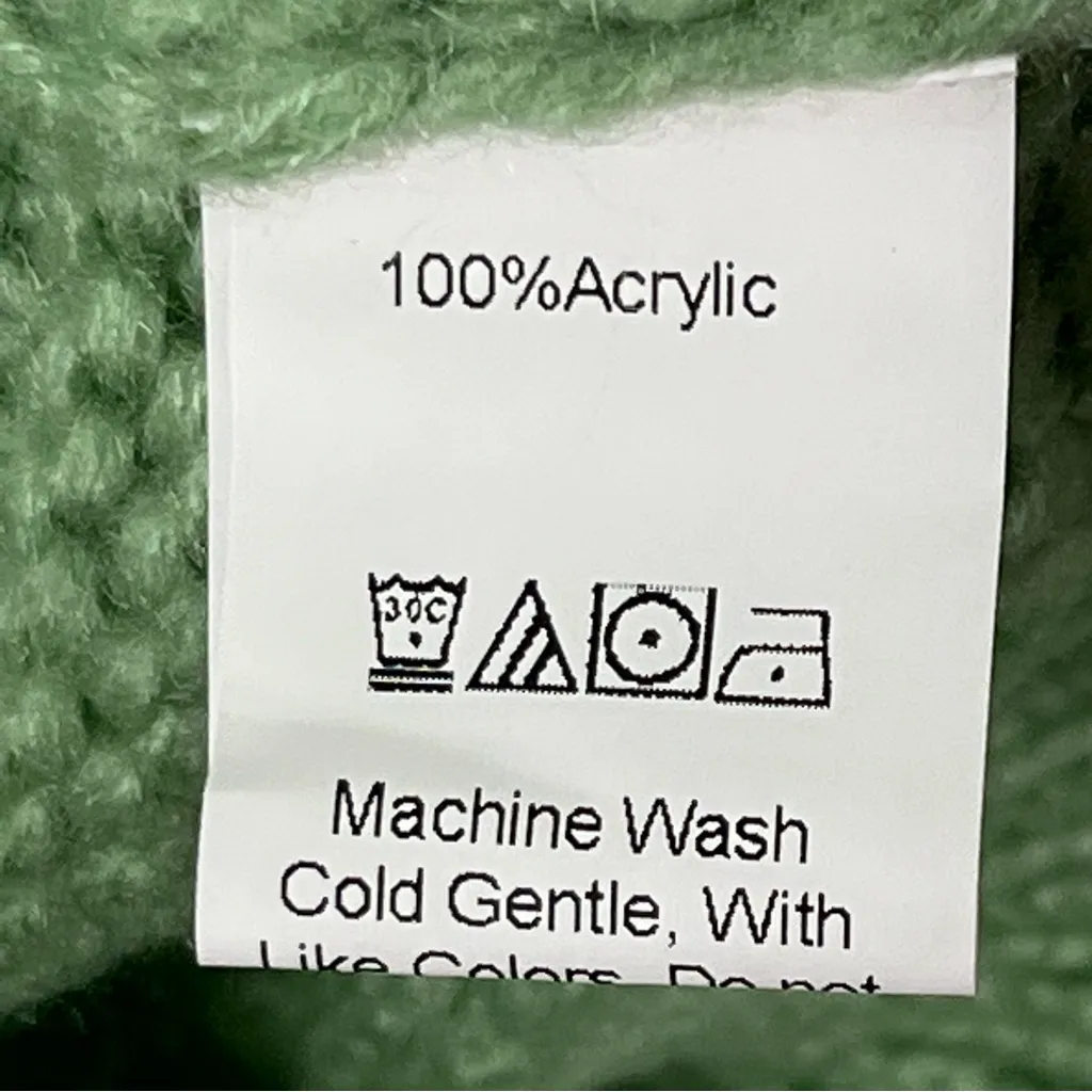 PRINCESS POLLY Green Long Sleeves Chunky Cable Knit Sweater, Size XS/S - Image 4