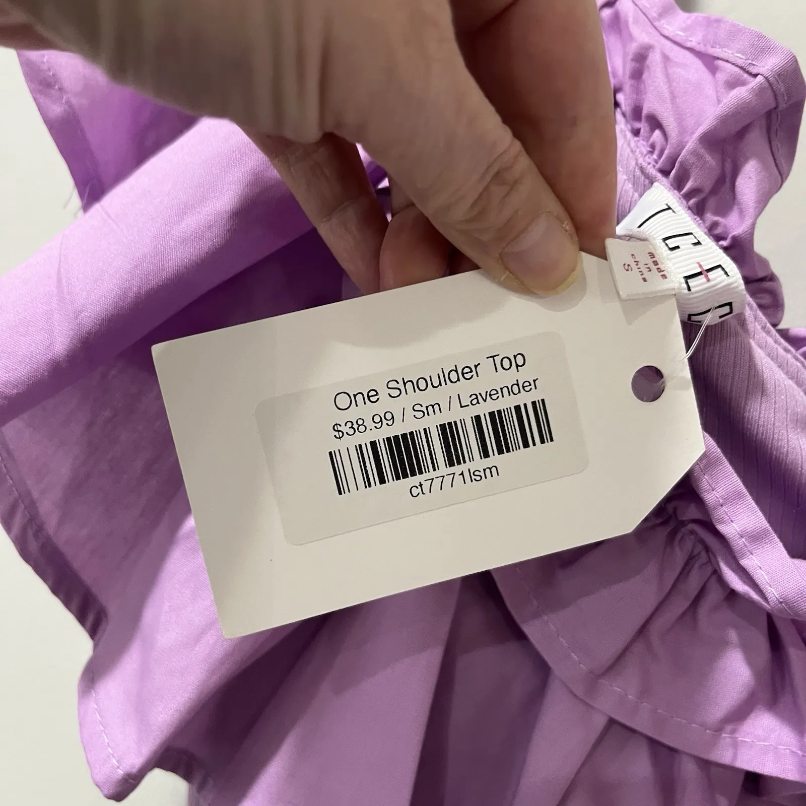 TCEC Purple Lavender Ruffled One Shoulder Blouse Women's Size Small NWT - Image 7