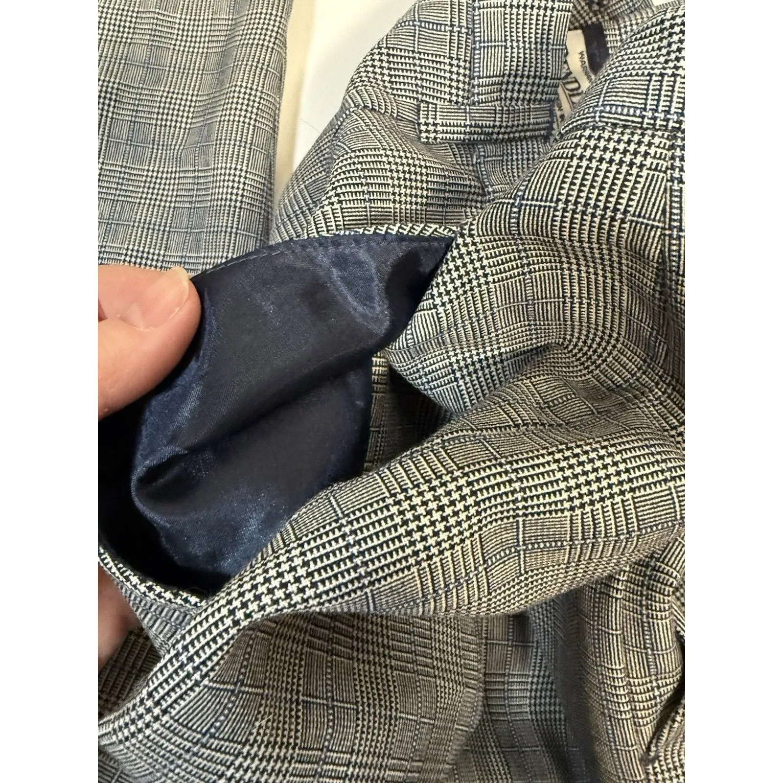 Pendleton Pants Glen Plaid Gray Houndstooth Cropped‎ Wool Office Corpcore 16 - Image 5