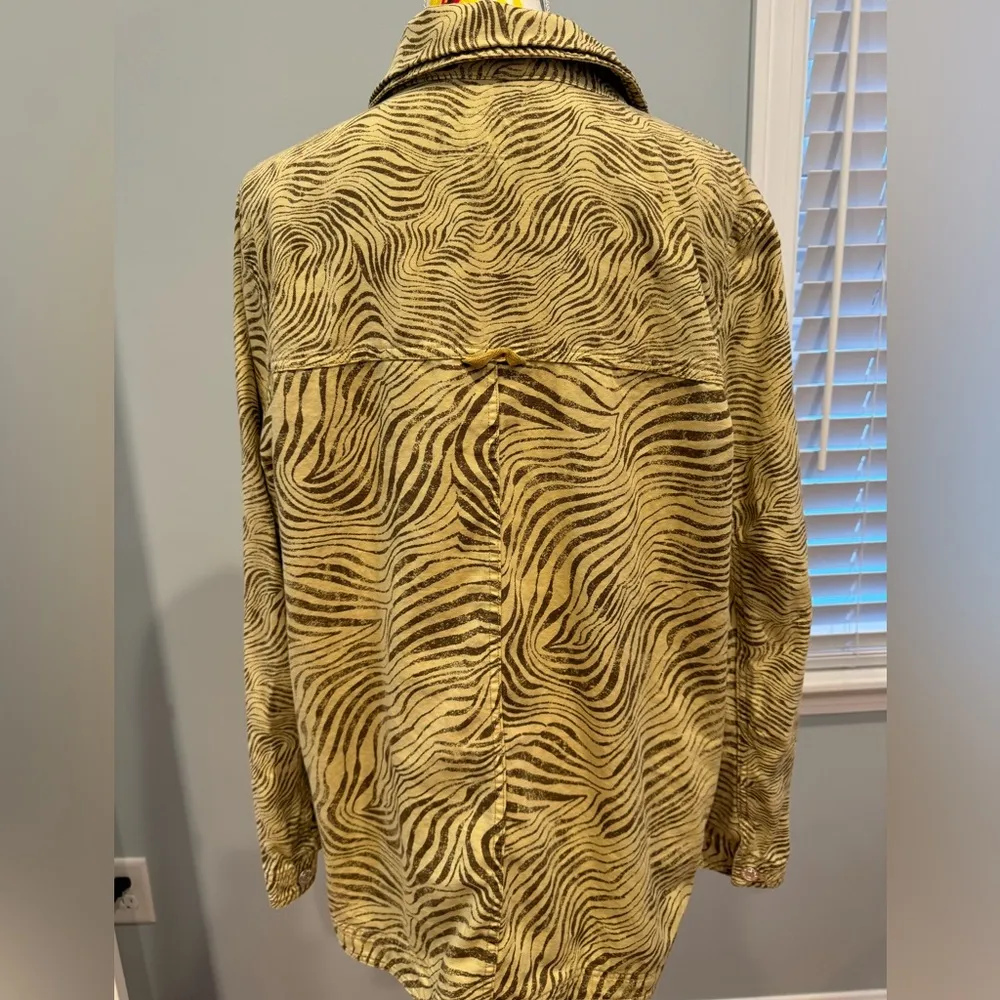 Pilcro Oversized Shacket Button Up Zebra Animal Print Size L - Image 6