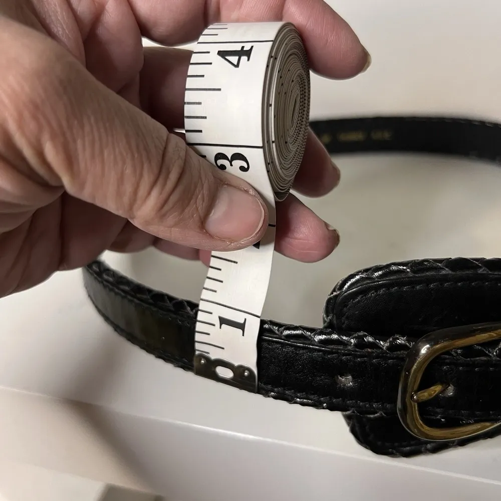 AK Anne Klein For Calderon Genuine Braided  Edge Leather Wide Buckle Belt Boho-M - Image 9