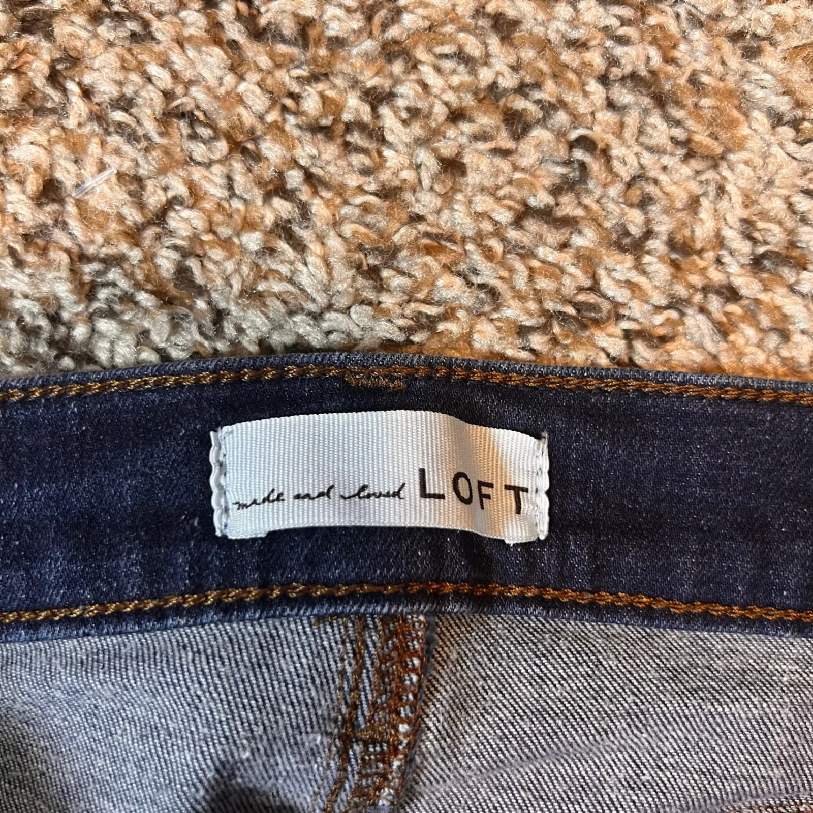 LOFT Make and Loved Denim Jeans Womens Size‎ 29/8 Skinny Dark Wash Distressed - Image 2