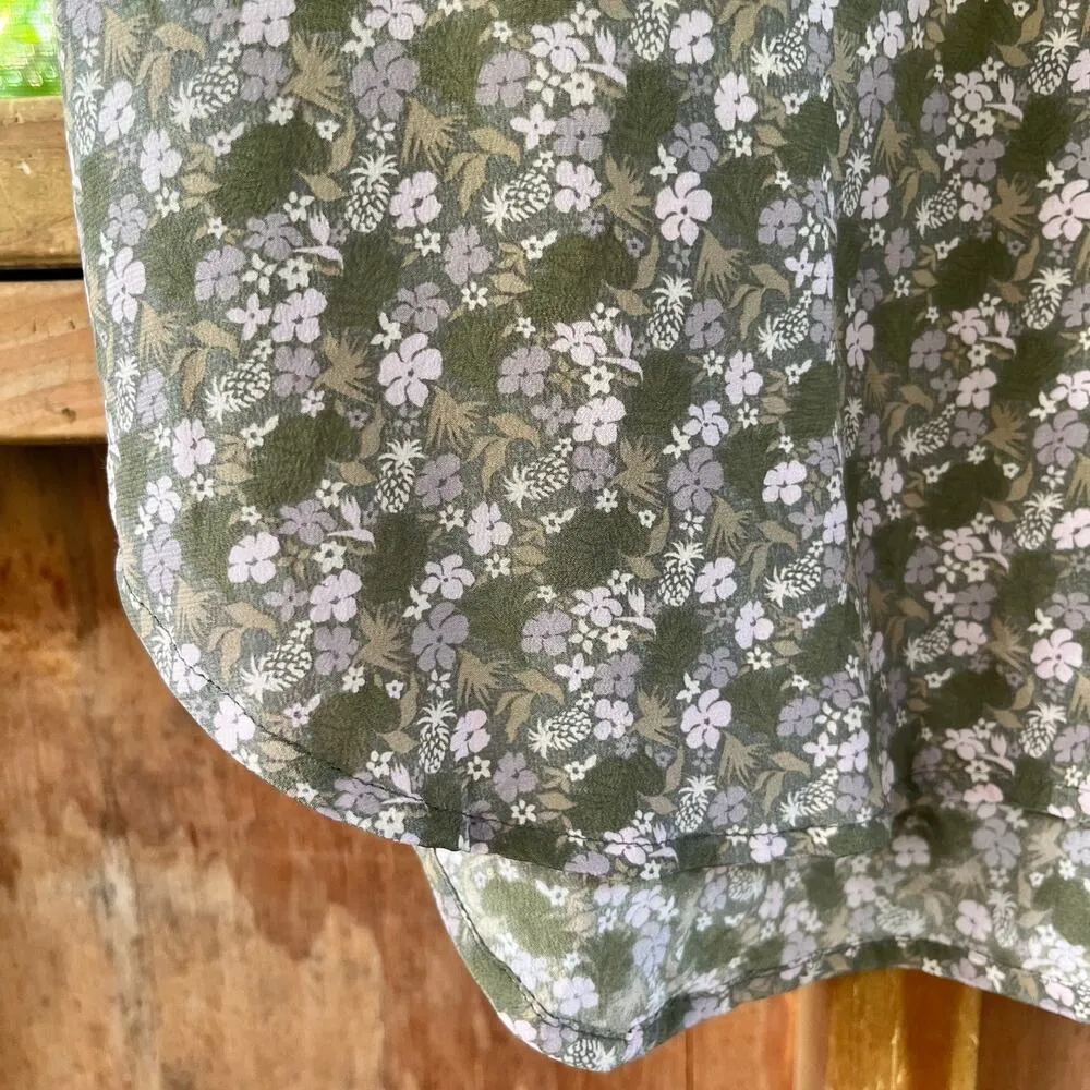 Equipment Women's Green Floral 100% Silk Shirt Dress Size M - Image 5