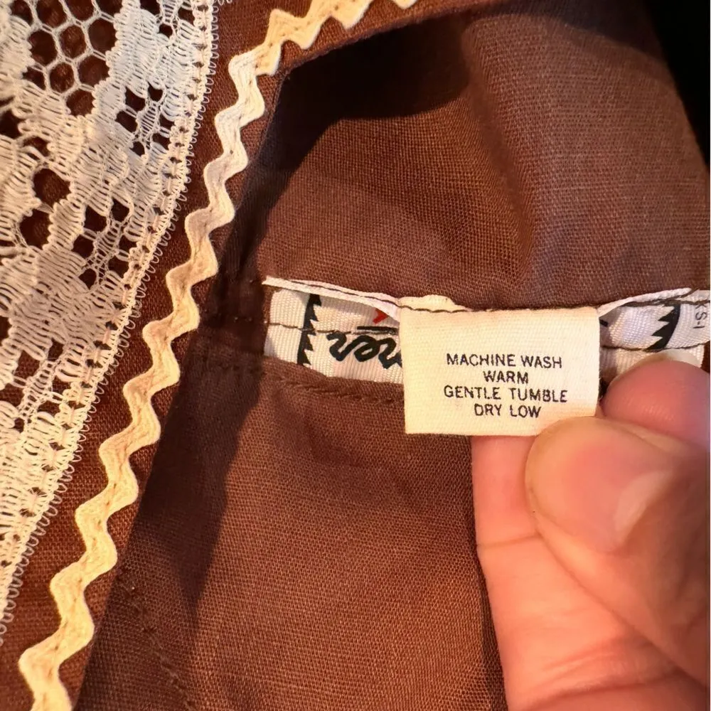 Kate Schorer Vintage 60s 70s Brown Polka Dot Swing Dress Kate Schorer Western M Size M - Image 4