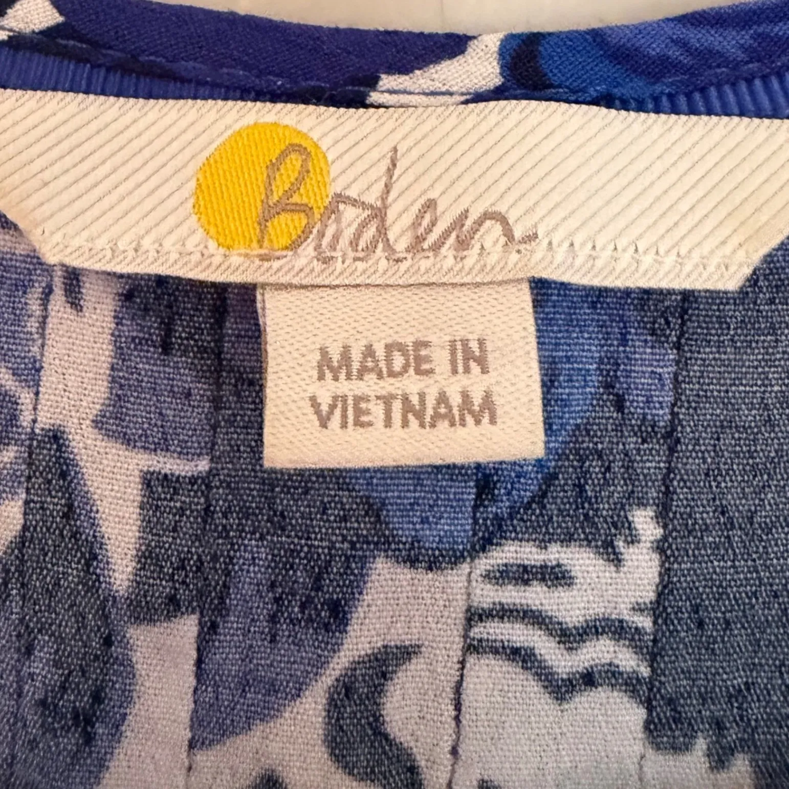 Boden Floral Ruffle Sleeveless Pleated Blouse Women's 6 Blue Career Feminine - Image 4