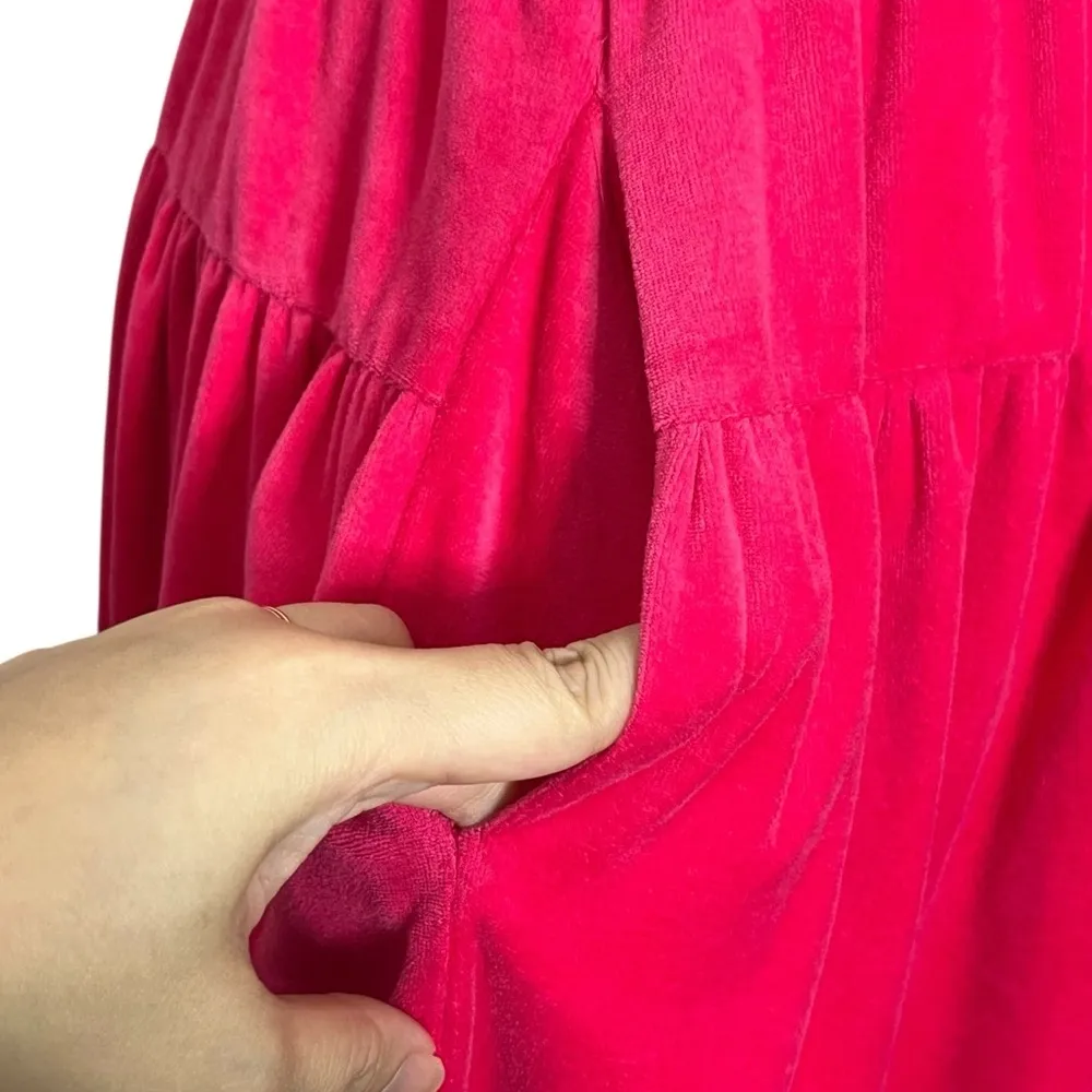 Ciao Lucia NWT Fabia Velour Dress Women’s Size Small Hibiscus Pink Midi - Image 9