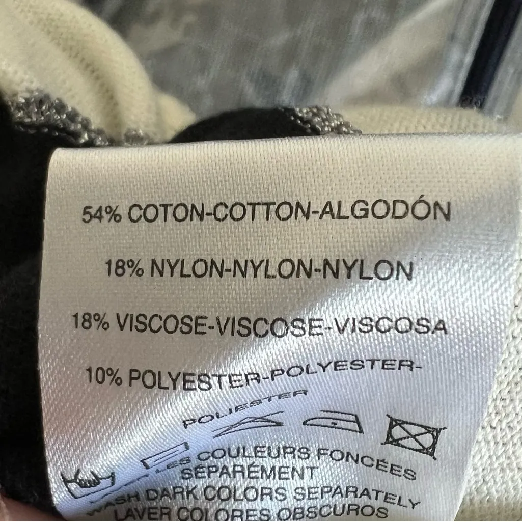 Sandro Black and Off-White Crew Neck Sweater with Bold Stripes and silver detail - Image 7