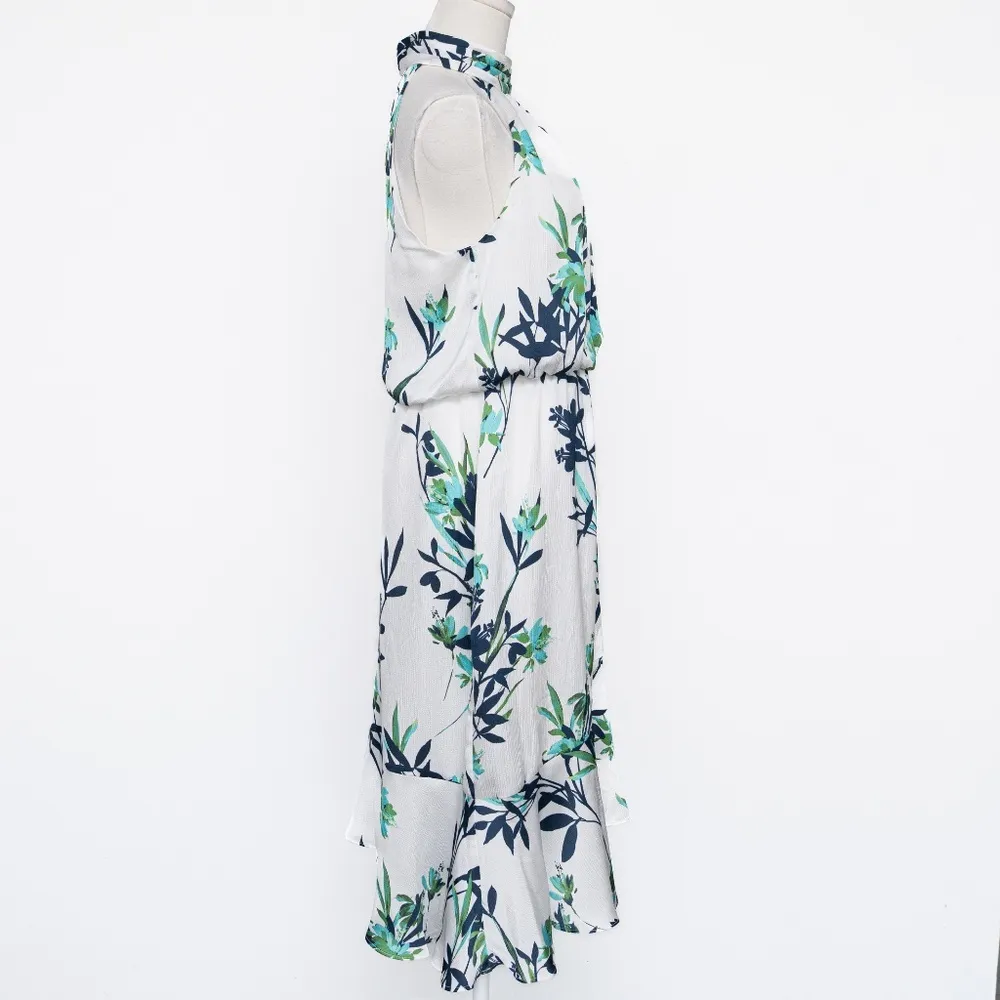 Adrianna Papell Floral Halter Midi Dress - Image 5