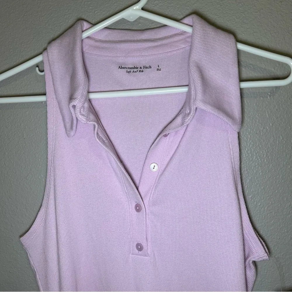 NEW Abercrombie & Fitch lavender soft ribbed bodysuit women’s size large - Image 4